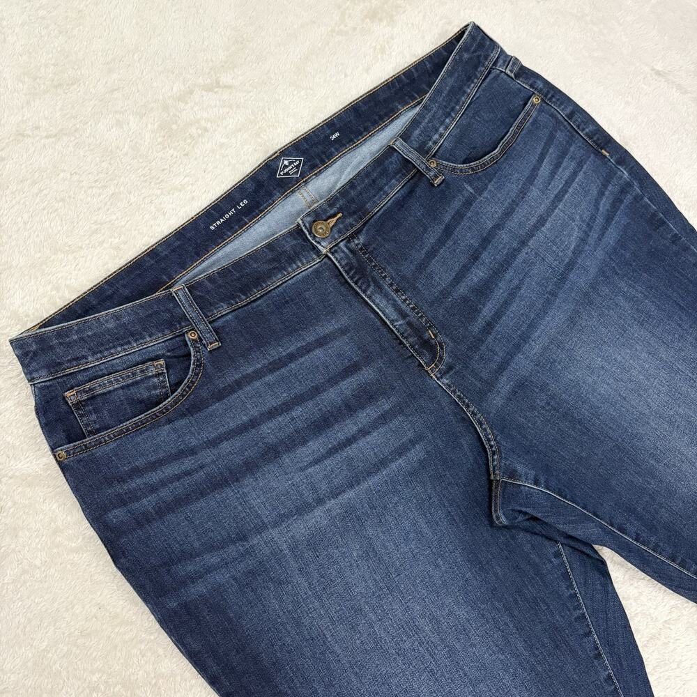 St Johns Bay Jeans Womens 24W Straight Leg Blue Stretch Denim Plus Size